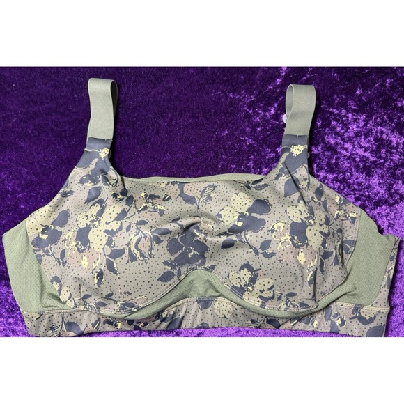 Duluth Trading Company Bra Womens 18 Adjustable High Impact Floral Camo Green - Picture 1 of 4